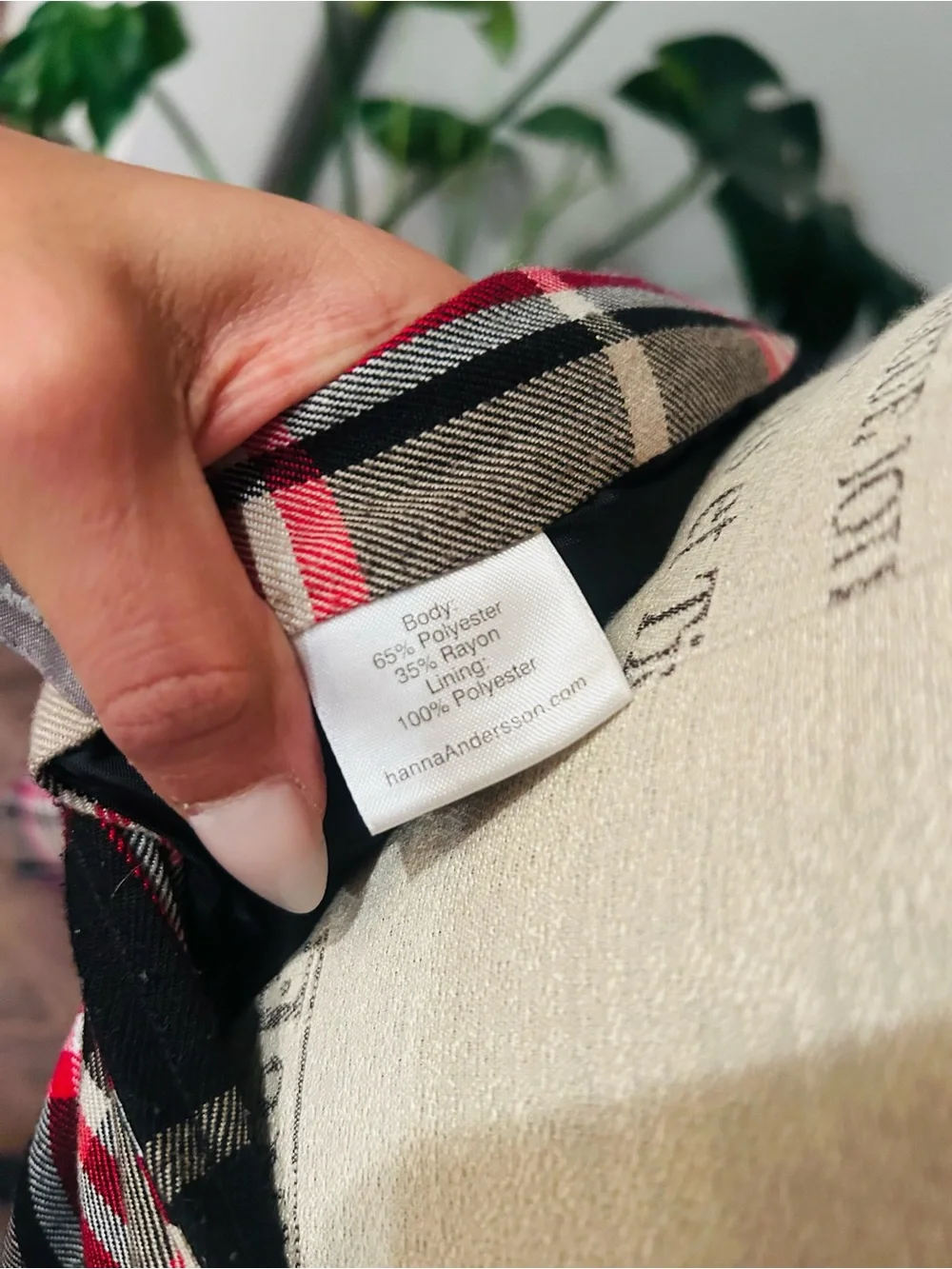 vintage stretch knit plaid pencil skirt by the brand Hanna Andersson